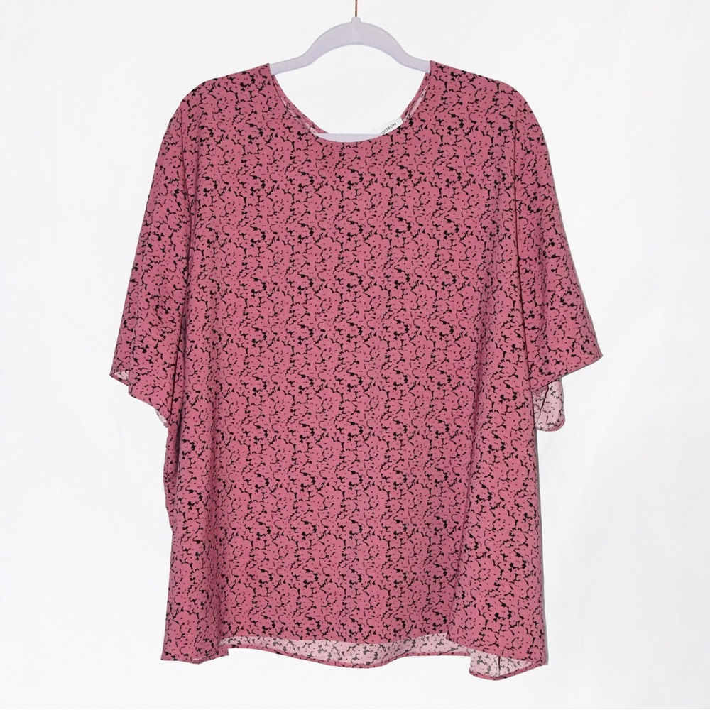 Pink Top Short Sleeve Round Neckline